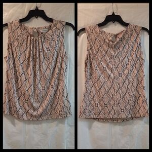 Calvin Klein Beige and Pink Snake-Print Sleeveless Camisole